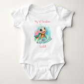 Cute Turtle Summer Vacation Personalized Girl Romper (Voorkant)