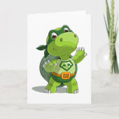 Cute turtle super held kaart (Voorkant)