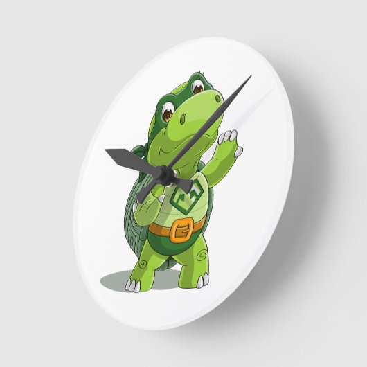 Cute turtle super held ronde klok (Hoek)