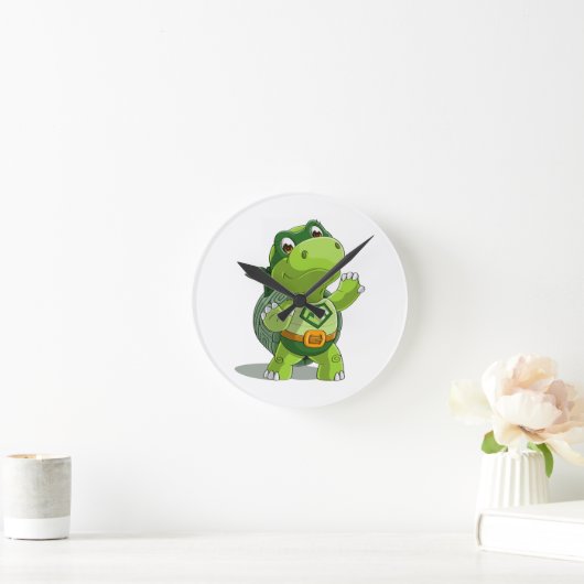 Cute turtle super held ronde klok (Huis)