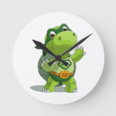 Cute turtle super held ronde klok (Voorkant)