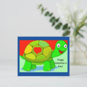 Cute Turtle Valentijn voor kinderen Briefkaart (Staand voorkant)