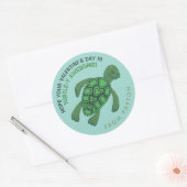 Cute Turtle Valentijns Ronde Sticker (Envelop)
