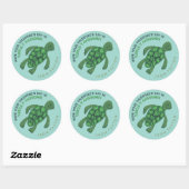 Cute Turtle Valentijns Ronde Sticker (Vel)
