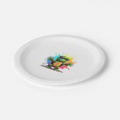 Cute Turtle Wearing Sunglasses Paint Splash Sea An Papieren Bordje (Gekanteld)