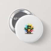 Cute Turtle Wearing Sunglasses Paint Splash Sea An Ronde Button 5,7 Cm (Voorkant /achterkant)
