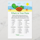 Cute Turtle What's in your purse game baby shower (Voorkant)
