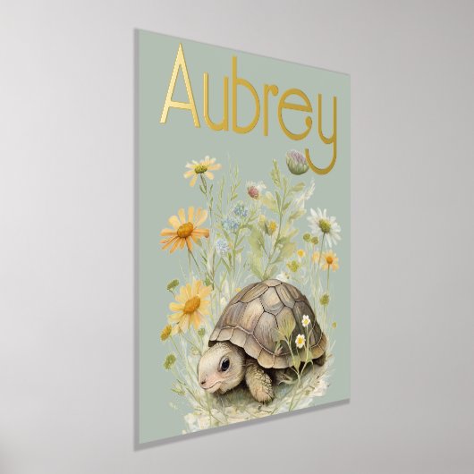 Cute Turtle WIth Name Folie Afdrukken (Laagn)
