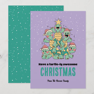 Cute Turtle Xmas - Geweldige kerstkerstboom Feestdagenkaart