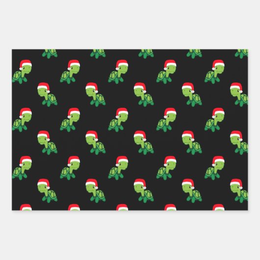 Cute Turtle Zee Animal Merry Kerstkerstkerstkerstk Inpakpapier Vel (Voorkant)