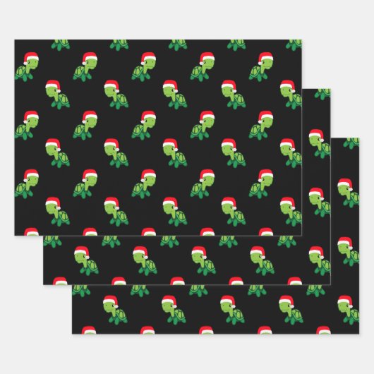 Cute Turtle Zee Animal Merry Kerstkerstkerstkerstk Inpakpapier Vel (Set)