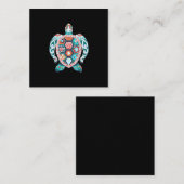 Cute Turtle - Zee Turtle Zee Ccean Beach Lover Vierkante Visitekaartje (Voorkant / Achterkant)