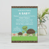Cute Turtles Baby shower Invitation Kaart (Staand voorkant)
