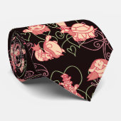 Cute Turtles Black and Pink Pattern Stropdas (Opgerold)