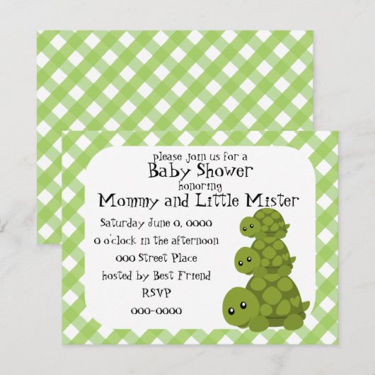 Cute Turtles Drie Kaart (Voorkant / Achterkant)