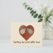 Cute Turtles met een achtergrond van het hart Feestdagenkaart (Staand voorkant)