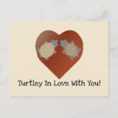 Cute Turtles met een achtergrond van het hart Feestdagenkaart (Voorkant)