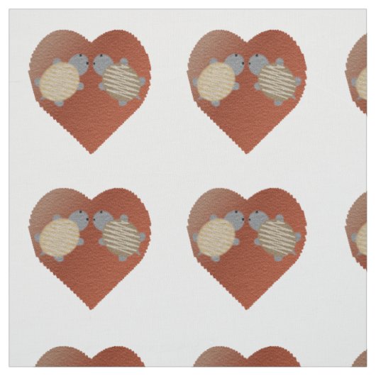 Cute Turtles met een achtergrond van het hart Stof (Swatch)