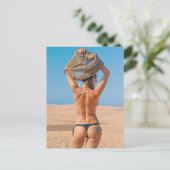 Cute Tushy Bikini girl Briefkaart (Staand voorkant)