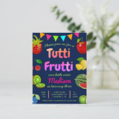 Cute Tutti Frutti Kinderen Birthday Party Uitnodiging Briefkaart (Staand voorkant)