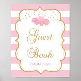 Cute tutu jurk baby shower gastenboek poster