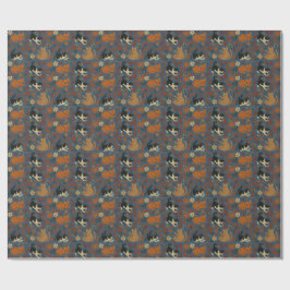 Cute Tuxedo and Orange Tabby Cats Autumn Cadeaupapier