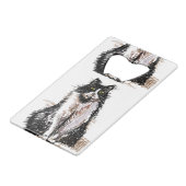 Cute Tuxedo Black White Cat Cats Art-ontwerp Creditkaart Flessenopener (Voorkant Gekanteld)