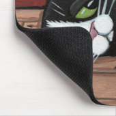 Cute Tuxedo Cat Babyzittend Kittens Mousepad Muismat (Hoek)