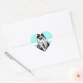 Cute Tuxedo Cat Black White Cats Hartelijk dank Hart Sticker (Envelop)