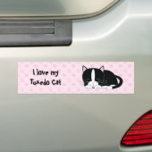 Cute Tuxedo Cat Bumpersticker (Op auto)