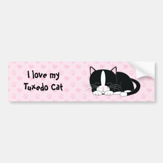 Cute Tuxedo Cat Bumpersticker (Voorkant)
