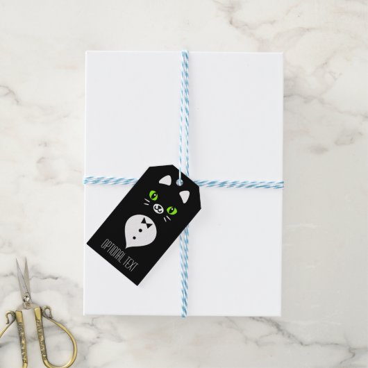 Cute Tuxedo Cat Cadeaulabel (Met Touw)