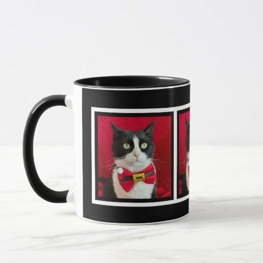 Cute Tuxedo Cat Christmas Mug Mok (Links)