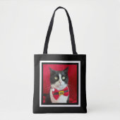 Cute Tuxedo Cat Christmas Tote Bag (Voorkant)