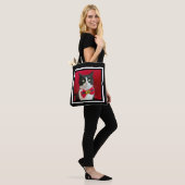 Cute Tuxedo Cat Christmas Tote Bag (Op model)