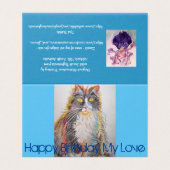 Cute Tuxedo Cat Drawing Love Birthday Card Kaart (Buitenkant ongevouwen)