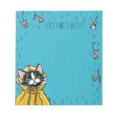 Cute Tuxedo Cat en Raining Mice Notitieblok (Voorkant)
