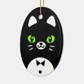 Cute Tuxedo Cat Keramisch Ornament (Links)