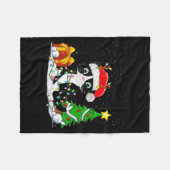 Cute Tuxedo Cat Santa Christmas Tree Lights Xmas T Fleece Deken (Voorkant (Horizontaal))