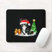 Cute Tuxedo Cat Santa Christmas Tree Lights Xmas T Muismat (Met muis)