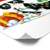 Cute Tuxedo Cat Santa Christmas Tree Lights Xmas T Poster (Hoek)