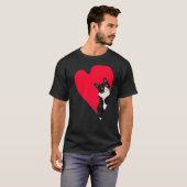 Cute Tuxedo Cat Valentijn Heart for Kitten en Ani T-shirt (Voorkant volledig)