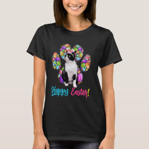 Cute Tuxedo Kat & Konijnenoren Paaseieren Kattenpo T-shirt
