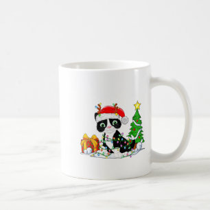 Cute Tuxedo Kat Santa Kerstboom Lichtjes Xmas T Koffiemok