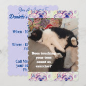 Cute Tuxedo Kat Verjaardagsfeestje Kinder Uitnodig Kaart (Voorkant / Achterkant)