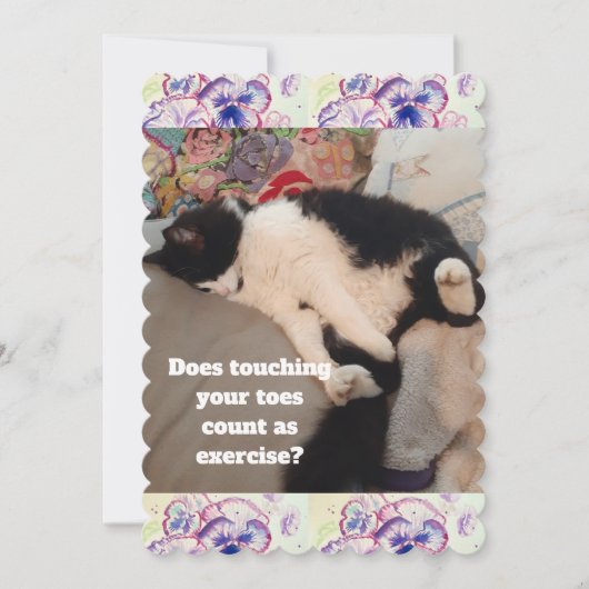 Cute Tuxedo Kat Verjaardagsfeestje Kinder Uitnodig Kaart (Voorkant)