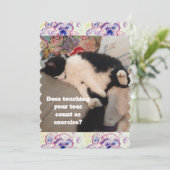 Cute Tuxedo Kat Verjaardagsfeestje Kinder Uitnodig Kaart (Staand voorkant)