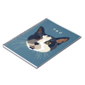 Cute Tuxedo-kattengezicht Notitieboek (Linkerzijde)