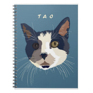 Cute Tuxedo-kattengezicht Notitieboek