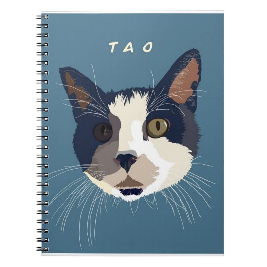 Cute Tuxedo-kattengezicht Notitieboek (Voorkant)